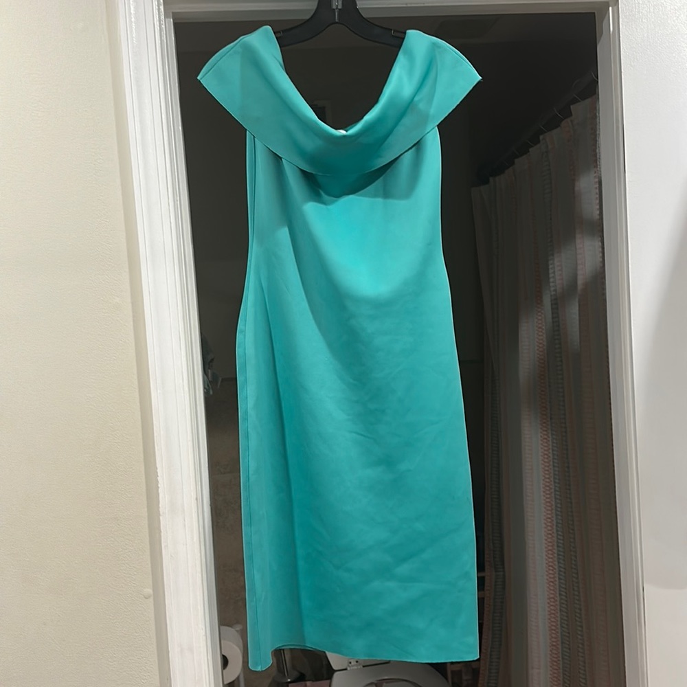Mint-green Off the shoulder dress